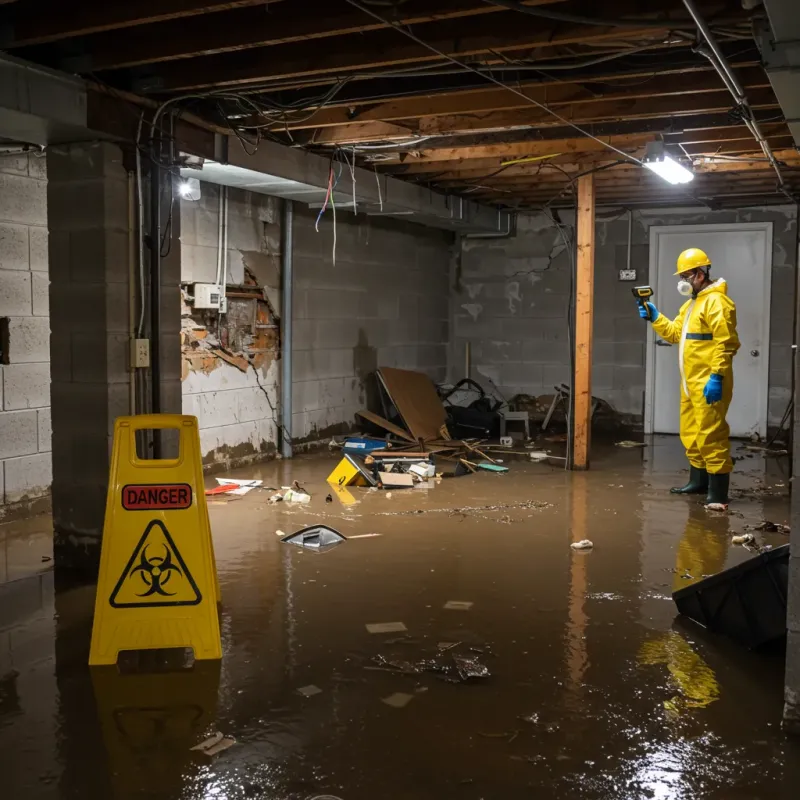 Flooded Basement Electrical Hazard in Paul, ID Property